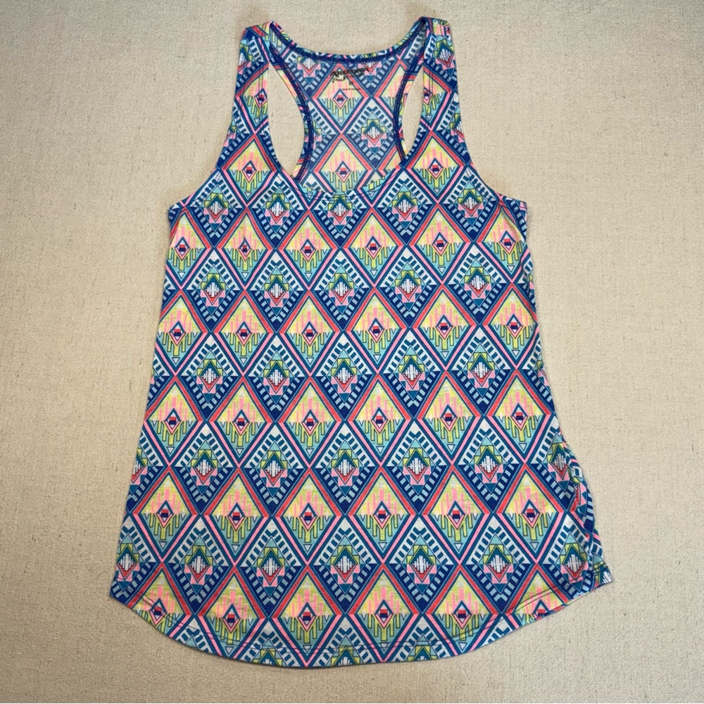 Colorful Geometric Patterned Women's Tank Top by Arizona Jean Co - Size XS